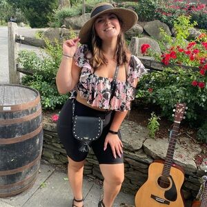 Floral Flounce Crop Top